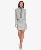 Calvin Klein Women's Tweed Button-Front Jacket