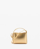 Mango Women's Metallic Mini-Shopper Bag