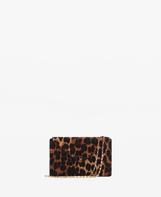 Mango Women's Leopard-Print Chain Wallet