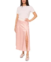 1.state Women's Printed Button-Trim Midi Skirt