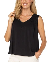 Liverpool Los Angeles Women's Sleeveless Shirred Detail Knit Top