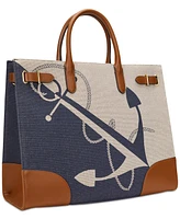 Lauren Ralph Lauren Logo-Print Canvas Large Devyn Tote Bag