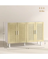 Homcom Sideboard Cabinet w/ 2 Rat Doors & Adjustable Shelves,