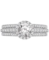 Gia Certified Diamond Halo Engagement Ring (1-1/3 ct. t.w.) in 14k White Gold