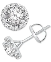 Gia Certified Diamond Halo Stud Earrings (1-1/4 ct. t.w.) in 14K White Gold