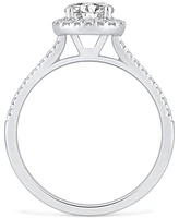 Gia Certified Diamond Halo Engagement Ring (1 ct. t.w.) in 14k White Gold