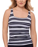 Swim Solutions Women's Striped Tankini Top, Exclusively at Macy's