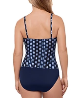 Swim Solutions Women's Printed Tummy-Control One-Piece Swimsuit, Exclusively at Macy's