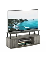 Furinno Modern Tv Stand Media Entertainment Center for Tv's up To 55" w/2-Door Storage Cabinet,French Oak/Black