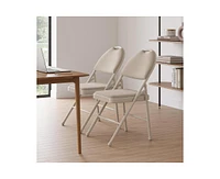 gaomon Folding Chairs 2 Pack, Portable Metal with Cushions and Non-Slip Feet Pads for Home Office, Indoor Outdoor Events