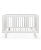 Gymax Wooden Baby Crib 3-Height Adjustable Wood Mini Crib Non-Toxic Finish