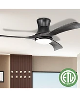 Gouun 52 Inch Flush Mount Ceiling Fan with Led