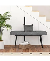 Gouun 47 Inch Upholstered Entryway Bench with Heavy-duty Metal Frame