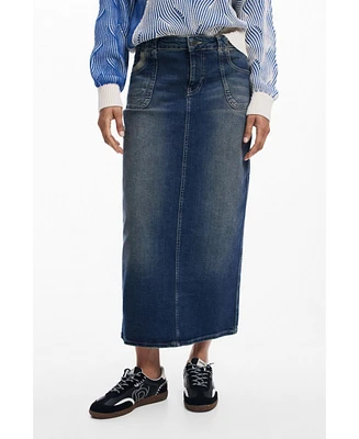 Desigual Women's Denim midi skirt