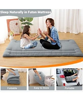 gaomon Japanese Floor Mattress Twin, Foldable Futon, Thick Sleeping Pad & Portable Camping Mattress, for Living Room & Guest Room