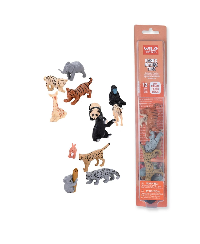 Wild Republic Nature Tube Baby Animals Figurines, 12 Pieces