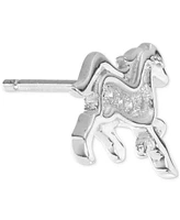 Cubic Zirconia Horse Stud Earrings (1/10 ct. t.w.) in Sterling Silver