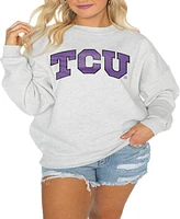 Gameday Couture Women's Steel Tcu Horned Frogs Good Vibes Premium Fleece Drop Shoulder Pullover Sweatshirt