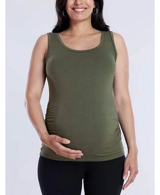 Women's Scoop Neck Side-Ruched Maternity Tank Top - Motherhood