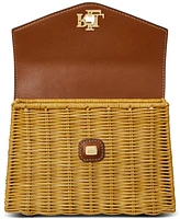 Lauren Ralph Lauren Farrah Rattan and Leather Small Satchel