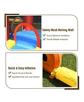 Gymax Inflatable Bounce House Slide Jumping Castle Soccer Goal Ball Pit Without Blower