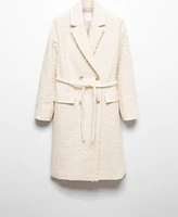 Mango Women's Lapels Details Belted Coat