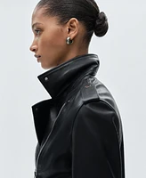 Mango Women's Leather Biker Jacket