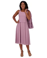 Jessica Howard Petite Lace Jacket & Chiffon Midi Dress Set