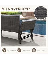 Gouun Outdoor Convertible Sofa Daybed with Adjustable Armrests for Balcony