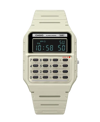 Casio Unisex Digital Calculator Ivory Resin Strap Watch 34mm