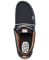 Hey Dude Men's Wally Hickory Denim Slip-On Casual Moccasin Sneakers from Finish Line