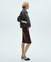 Mango Women's Leather-Effect Pencil Skirt