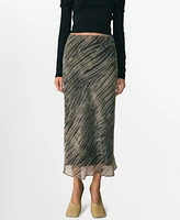 Mango Women's Printed Organza Skirt