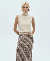 Mango Women's Long Snake Skirt