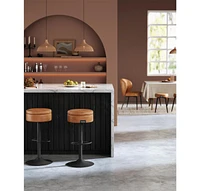 Slickblue 360° Swivel Bar Stool Height Adjustable Barstool with Built-In Storage for Modern Convenience