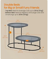 Slickblue 2-Tier Elevated Cat Bed Breathable Cat Hammock for Multi-Cat Households and Comfortable Relaxation