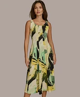 Donna Karan New York Women's Abstract-Print Midi Dress