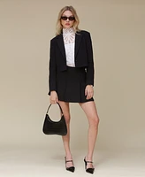 Avec Les Filles Women's Peak-Lapel Cropped Blazer