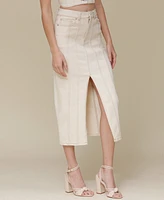 Avec Les Filles Women's Paneled Denim Pencil Skirt