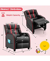 Gouun Kids Recliner Chair with Side Pockets and Footrest