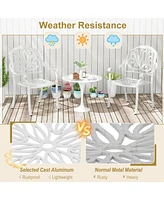 Gouun 2 Pieces Patio Cast Aluminum Dining Chairs with Armrests