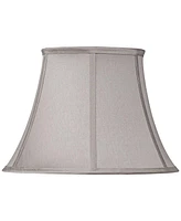Springcrest Pewter Gray Medium Oval Lamp Shade 9" Wide and 7" Deep at Top x 15" Wide and 13" Deep at Bottom x 10.5" High (Spider) Replacement with Har