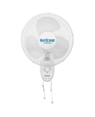 Hurricane Supreme 12 Inch Oscillating 3 Speed Portable Wall Mount Fan, White