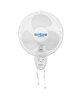 Hurricane Supreme 12 Inch Oscillating 3 Speed Portable Wall Mount Fan, White
