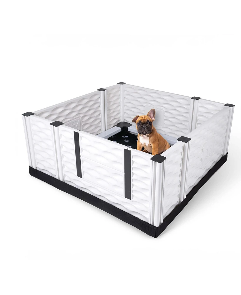 Ezwhelp EZclassic 38"x38" Puppy Dog Whelping Box Playpen w/Rails & Liner, Black