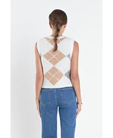 English Factory Women's Argyle Knit Vest