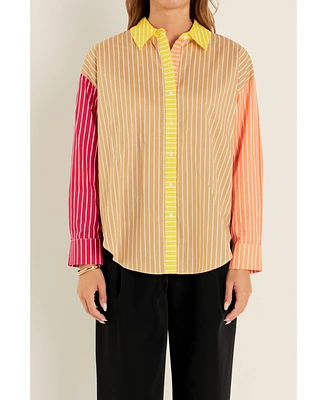 English Factory Women's Colorblock Detail Shirt