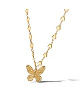 Jessica Simpson Heart Chain Butterfly Pendant Necklace