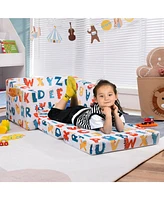 Gouun 2-in-1 Convertible Kids Sofa with Velvet Fabric