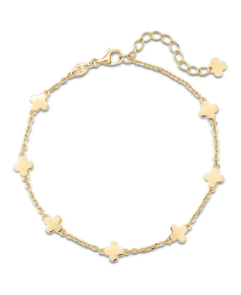 Devata Clover Chain Bracelet in 14K Gold, 6.5 in adj to 7.5 in